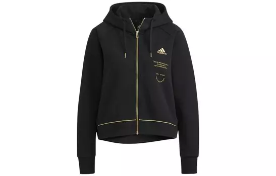 Укороченное пальто женское черное Adidas