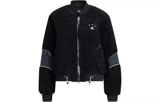 Укороченное пальто женское черное Adidas