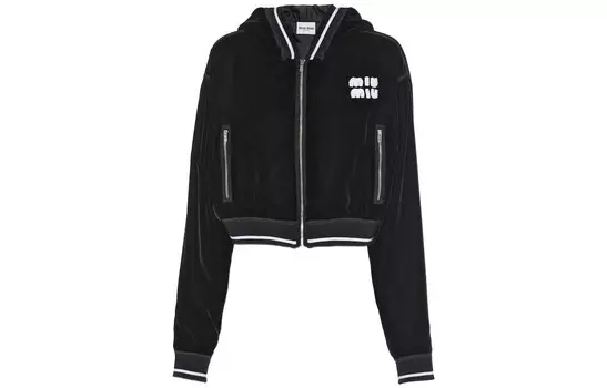 Укороченное пальто женское черное Miu Miu