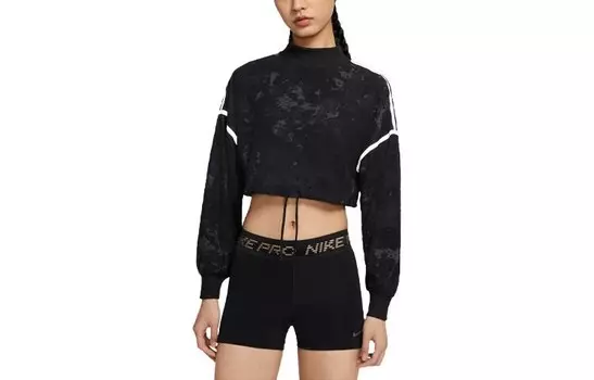Укороченное пальто женское черное/темно-сажевое/светоотражающее черное Nike