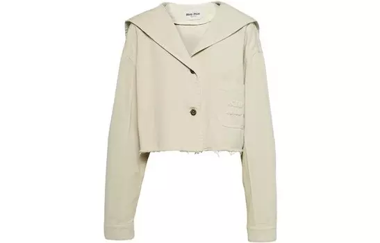 Укороченное пальто женское цвета хаки Miu Miu