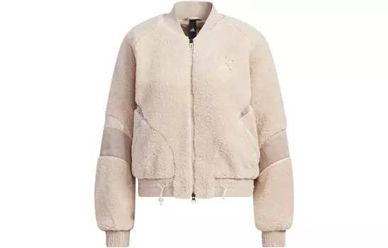 Укороченное пальто женское коричневое Adidas