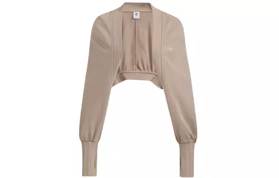 Укороченное пальто женское коричневый/серый Adidas Originals