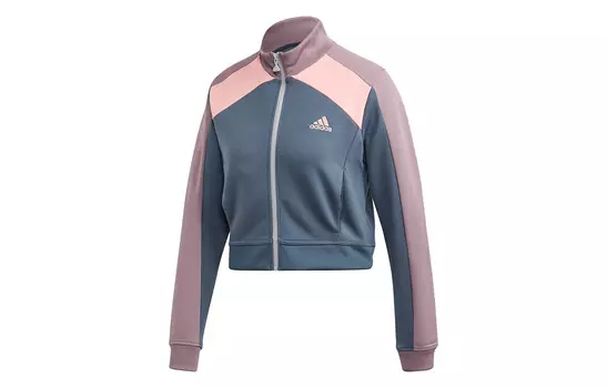 Укороченное пальто женское синее Adidas
