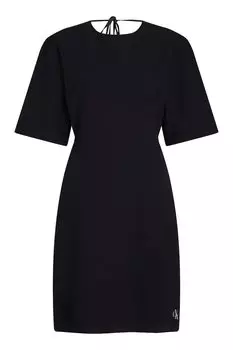 Укороченное платье из хлопка Calvin Klein Jeans, черный