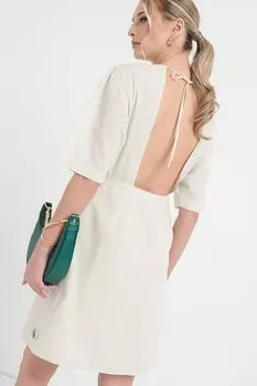 Укороченное платье из хлопка Calvin Klein Jeans, бежевый