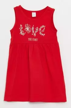 Укороченное платье из хлопка Lc Waikiki, красный