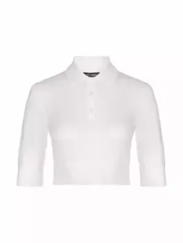 Укороченное вязаное поло Dolce&Gabbana, белый