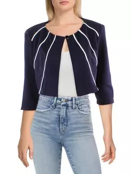 Укороченное женское болеро с кантом Petites NY Collection, цвет eggplant