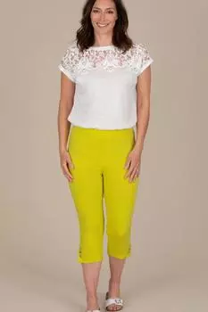 Укороченные эластичные брюки без застежки Klass., зеленый