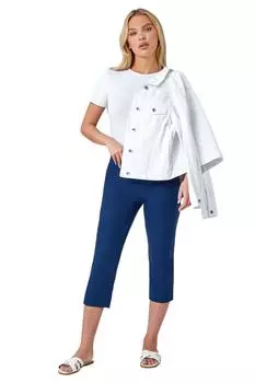 Укороченные эластичные брюки Petite Roman, синий