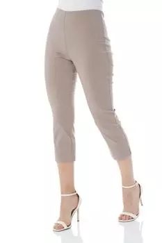 Укороченные эластичные брюки Roman, бежевый