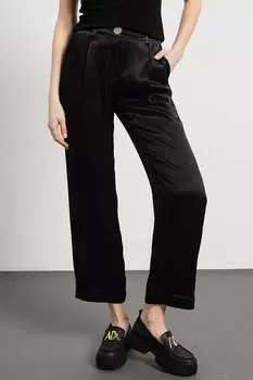 Укороченные атласные брюки Armani Exchange, черный
