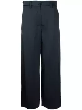 Укороченные атласные брюки Monza 'S Max Mara, синий