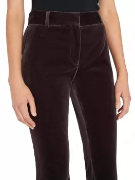 Укороченные бархатные брюки-ботинки цвета красного дерева FRAME