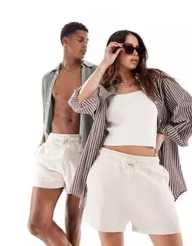 Укороченные бежевые шорты унисекс ASOS DESIGN