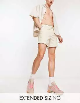 Укороченные бежевые узкие шорты чинос ASOS DESIGN