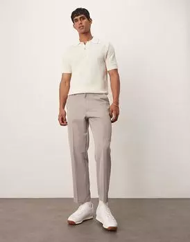 Укороченные брюки ASOS DESIGN элегантного зауженного кроя темно-каменного цвета
