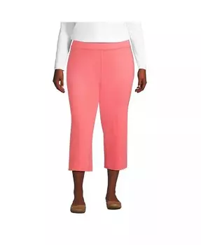 Укороченные брюки без застежек со средней посадкой размера «Морская звезда» больших размеров Lands' End, розовый