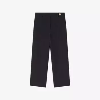 Укороченные брюки Bibi с высокой посадкой из эластичной ткани Lk Bennett, черный