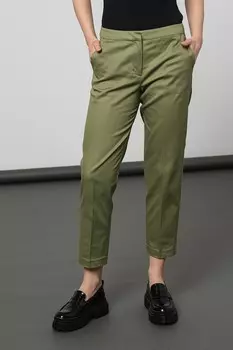 Укороченные брюки чинос со средней талией Stefanel, зеленый