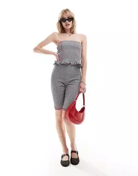 Укороченные брюки COLLUSION в мелкую клетку (входит в комплект)