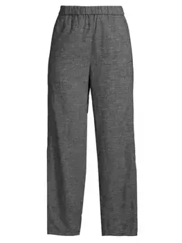 Укороченные брюки до щиколотки с эластичной резинкой-фонариком Eileen Fisher, белый