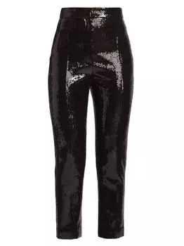 Укороченные брюки до щиколотки с пайетками Alexander McQueen, черный