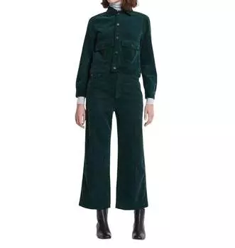 Укороченные брюки Etta Corduroy Wide Leg в зеленом цвете AG Jeans