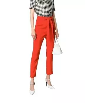 Укороченные брюки Faxon с высокой талией красного цвета Veronica Beard