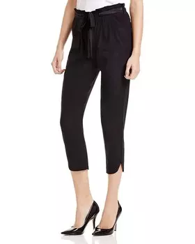 Укороченные брюки из эластичного шелка Ramy Brook Allyn, черный