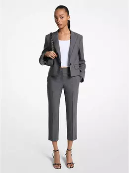 Укороченные брюки из эластичной шерсти Michael Kors, черный