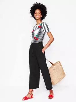 Укороченные брюки из двойной ткани Boden, черный