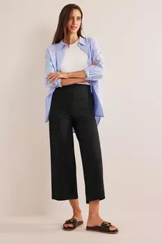 Укороченные брюки из джерси Boden, черный