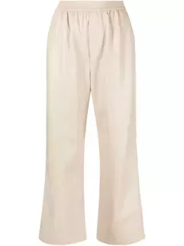 Укороченные брюки из искусственной кожи Nanushka, нейтральный