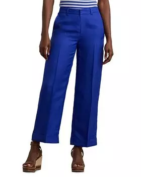 Укороченные брюки из льняной смеси твила Ralph Lauren, синий