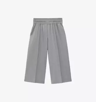 Укороченные брюки из смеси шерсти с вышитым логотипом Loewe, серый