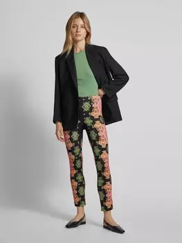 Укороченные брюки из ткани со складками, модель «Сидней» Marc Cain, черный