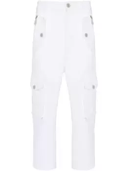 Укороченные брюки карго BALMAIN, белый
