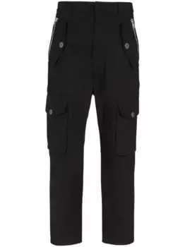 Укороченные брюки карго BALMAIN, черный