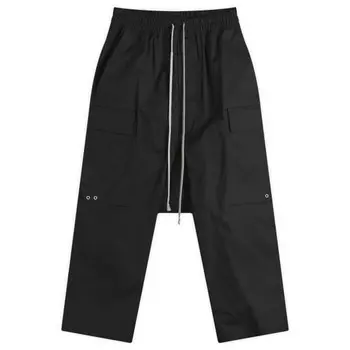 Укороченные брюки-карго из плотного твила Rick Owens, черный