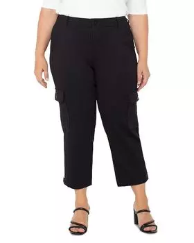 Укороченные брюки-карго Liverpool Los Angeles Plus, черный