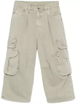 Укороченные брюки карго R13, зеленый