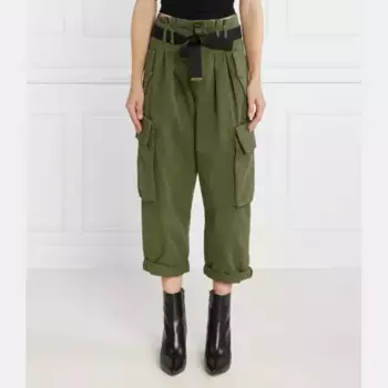 Укороченные брюки карго Snoring Pinko, хаки