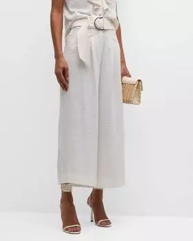 Укороченные брюки Marguerite с поясом Ramy Brook, цвет Ivory