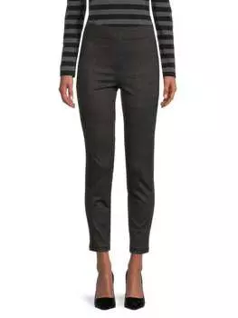 Укороченные брюки Max Studio в полоску с высокой посадкой, серый