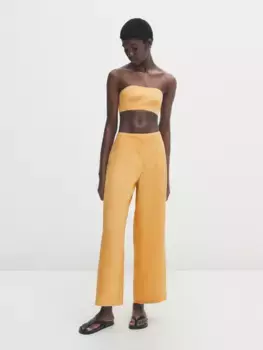 Укороченные брюки от костюма Massimo Dutti, желтый