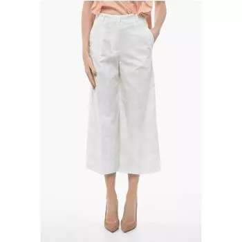 Укороченные брюки-палаццо из хлопка Etro, White