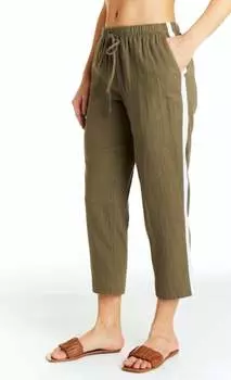 Укороченные брюки Paula Side Stripe цвета Olive DREW