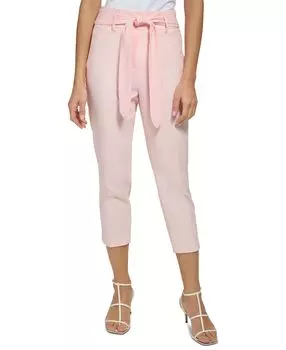 Укороченные брюки petite с высокой посадкой и завязками спереди DKNY, мульти